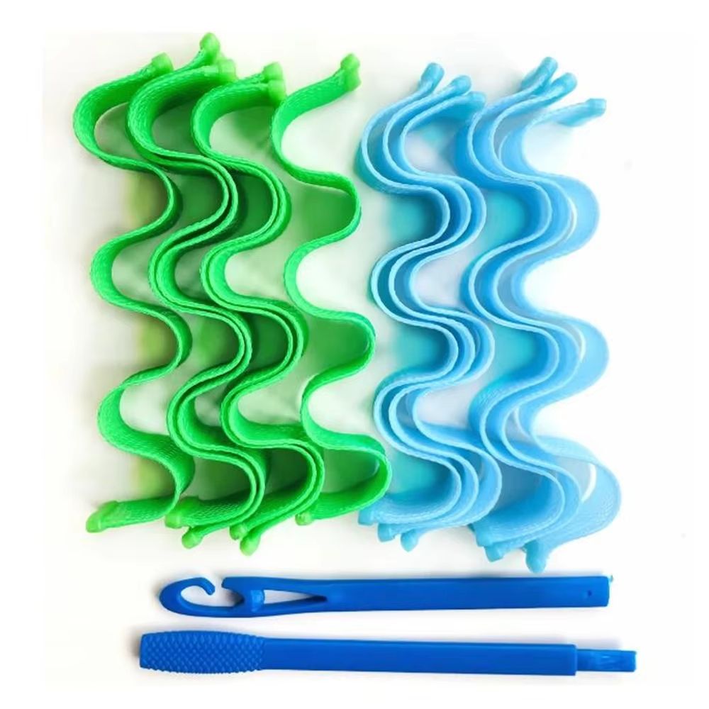 12 Piece Heatless Hair Curlers Soft Curling Rod Set 9