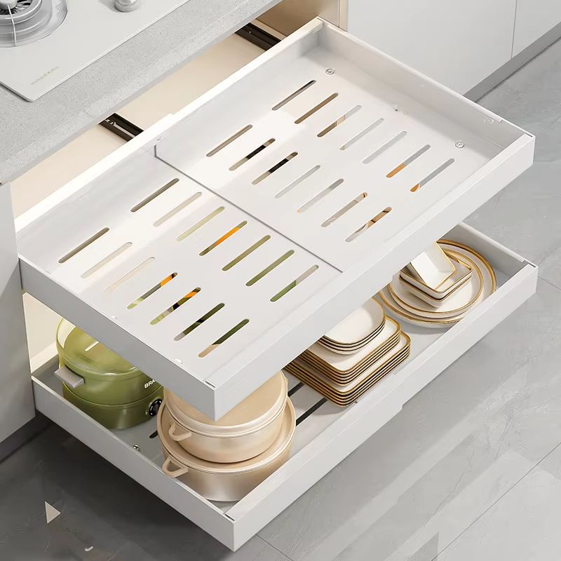 Expandable Pull Out Kitchen Cabinet Organizer With Adjustable Sliding Shelves 2