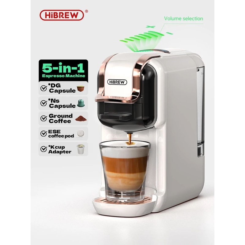 HiBREW 5in1 MultiCapsule Coffee Machine 19Bar Hot Cold Espresso Maker Compatible With Nespresso D 0