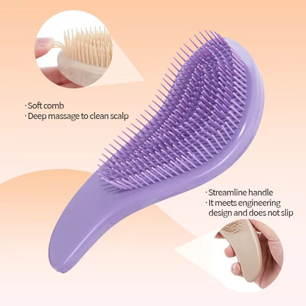 EcoSoft Magic Detangling Hair Brush For Gentle Scalp Massage 3