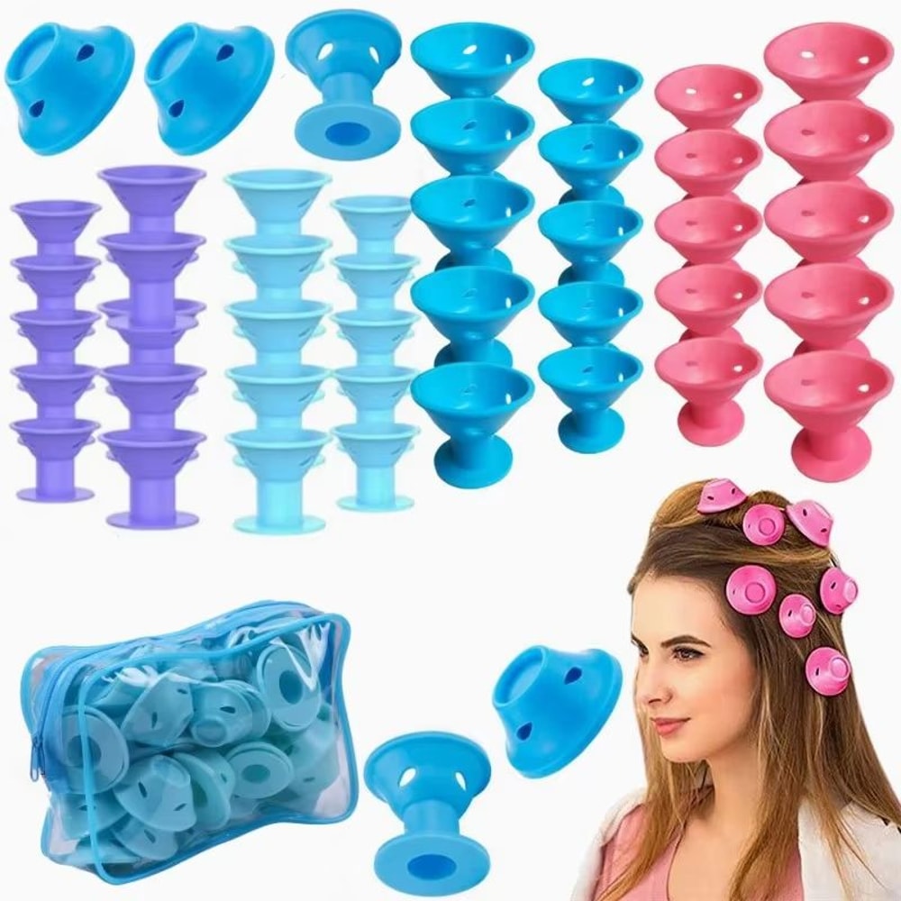 Silicone Heatless Curlers Set For Effortless Curls 0