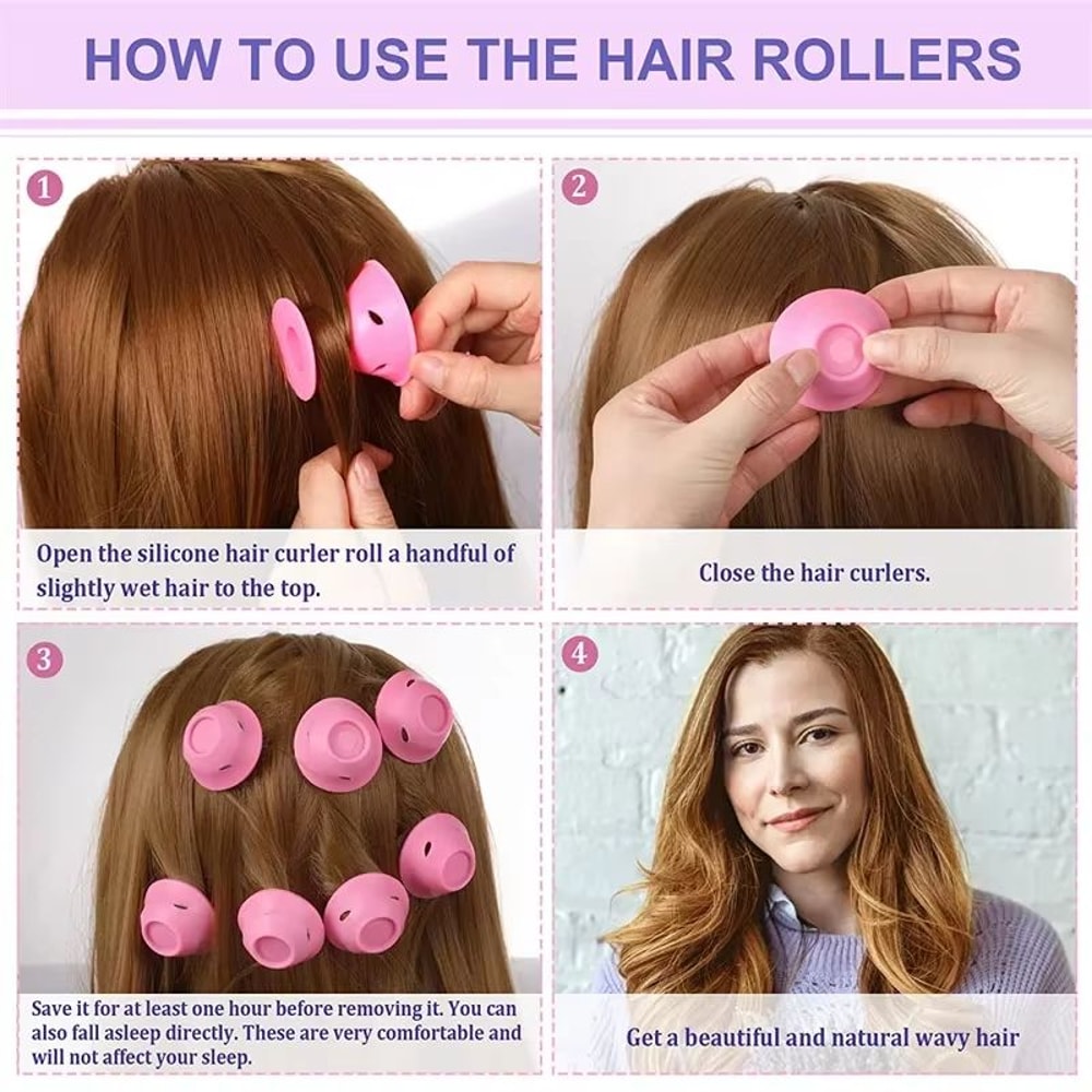 Silicone Heatless Curlers Set For Effortless Curls 3