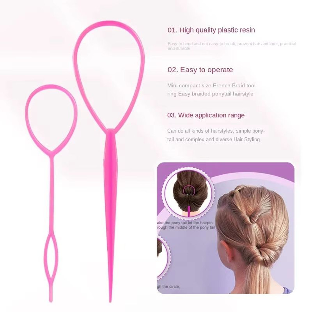 EasyBraid French Tool Loop Hair Styling Set 4