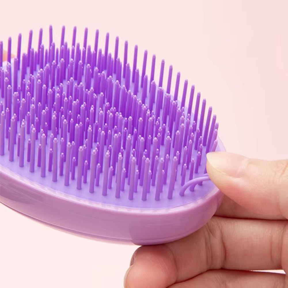 Compact Travel Egg Hairbrush With Scalp Massage 1
