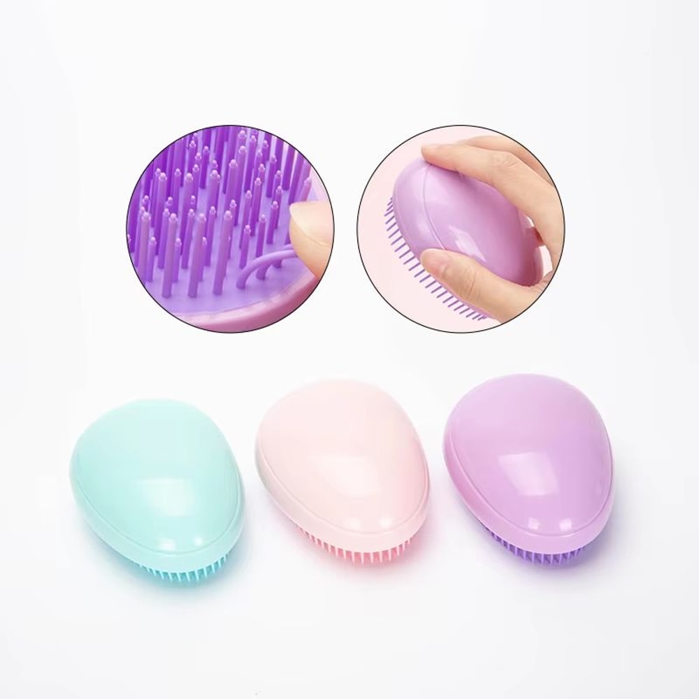 Compact Travel Egg Hairbrush With Scalp Massage 5