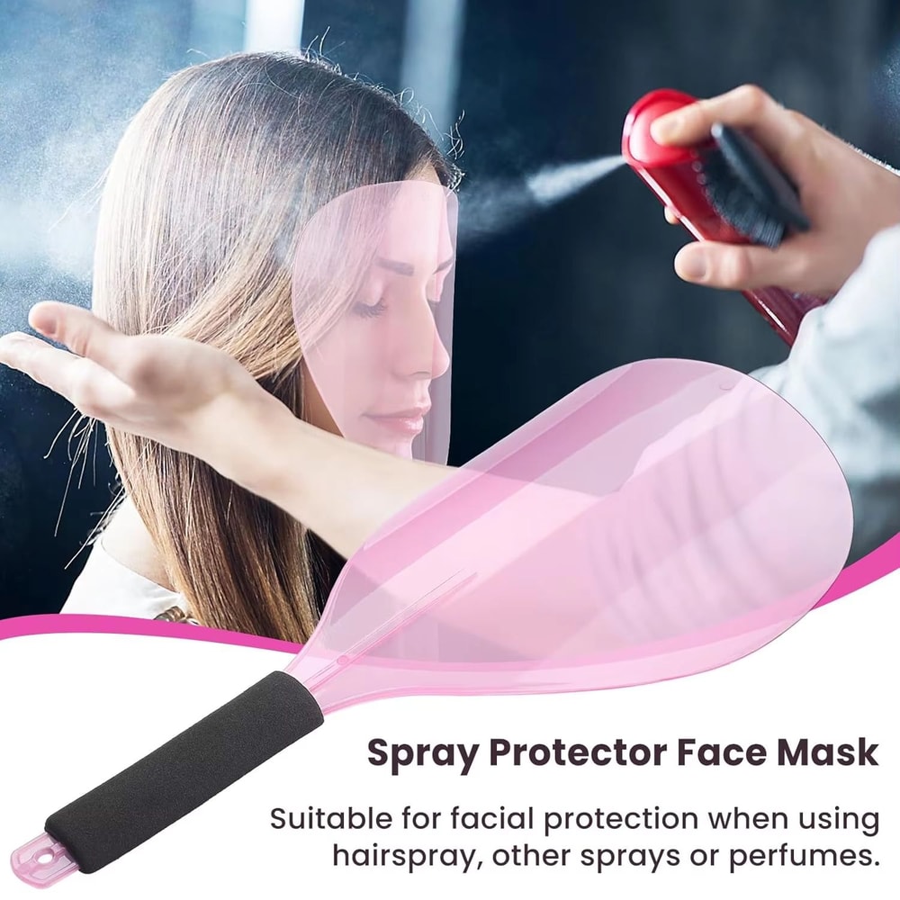 Salon Plastic Haircut Face Shield With Handle 0