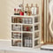 Cream Glow Multi Tier Cosmetic Organizer With Drawers 0