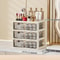 Cream Glow Multi Tier Cosmetic Organizer With Drawers 11