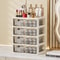 Cream Glow Multi Tier Cosmetic Organizer With Drawers 2