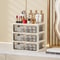 Cream Glow Multi Tier Cosmetic Organizer With Drawers 3