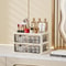 Cream Glow Multi Tier Cosmetic Organizer With Drawers 4