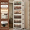 48cm Wide Foldable Rolling Storage Cabinet 1890in With Wheels 36 Tier For Home Organization 7