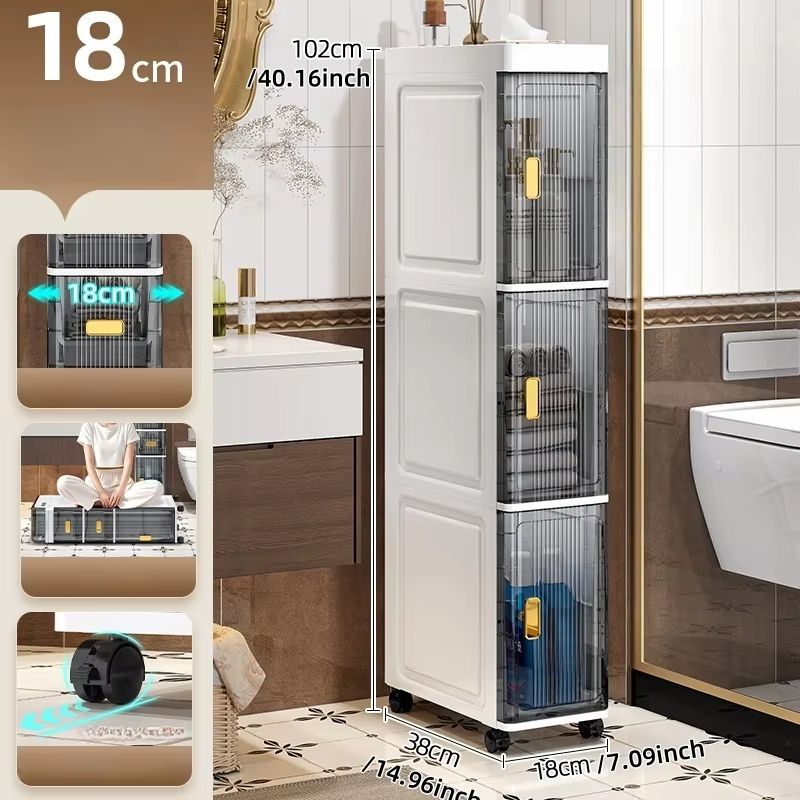 SlimSpace 18 Cm Narrow MultiTier Storage Cabinet For Small Spaces 10