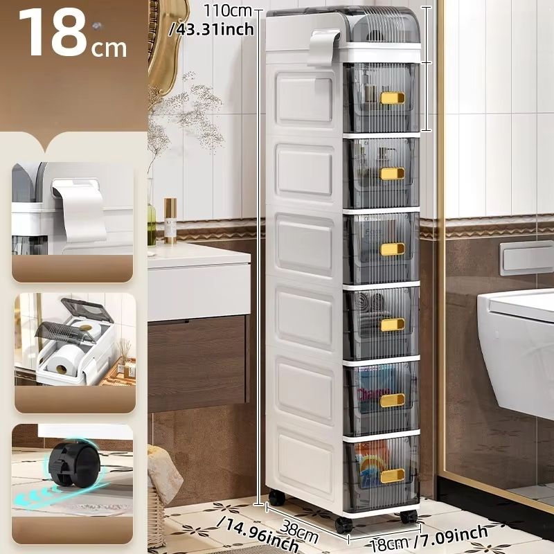 SlimSpace 18 Cm Narrow MultiTier Storage Cabinet For Small Spaces 14