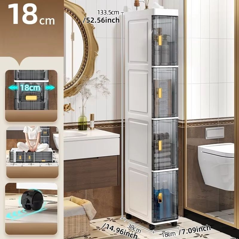 SlimSpace 18 Cm Narrow MultiTier Storage Cabinet For Small Spaces 16