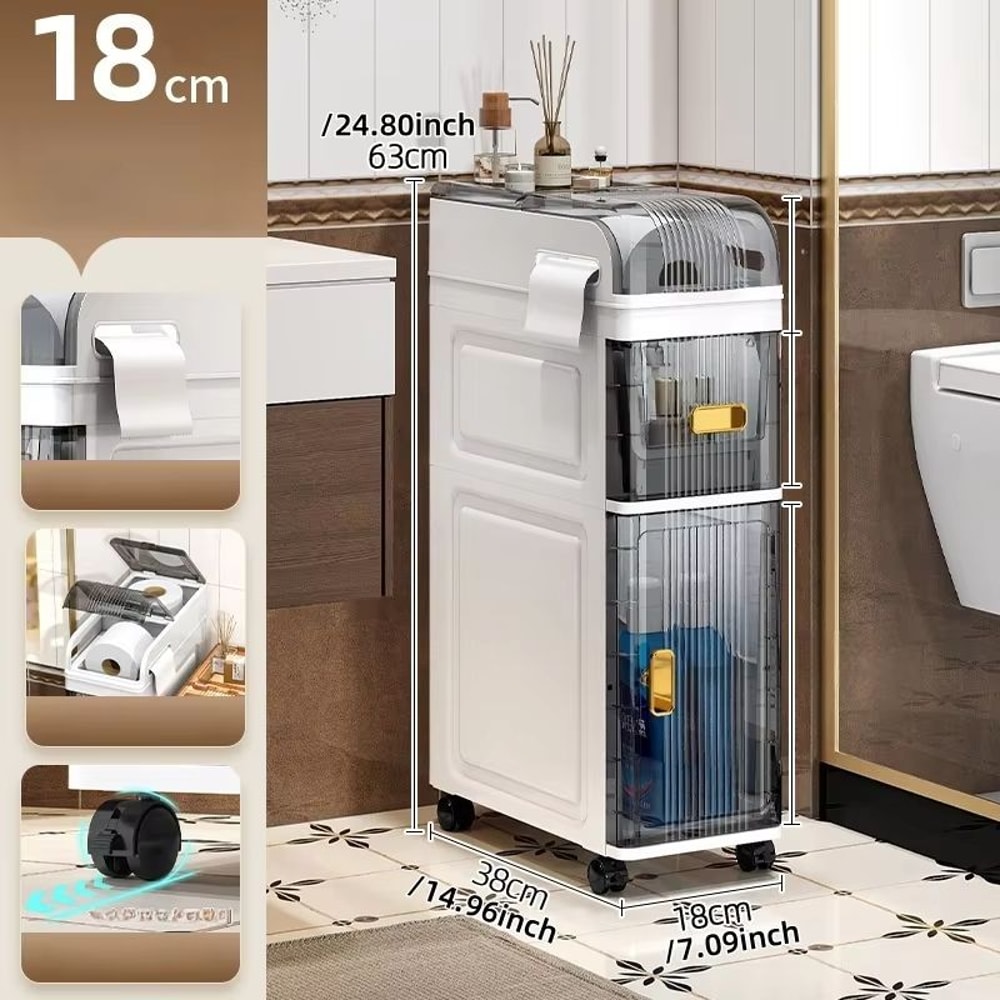 SlimSpace 18 Cm Narrow MultiTier Storage Cabinet For Small Spaces 17