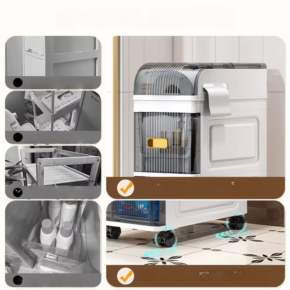 SlimSpace 18 Cm Narrow MultiTier Storage Cabinet For Small Spaces 5