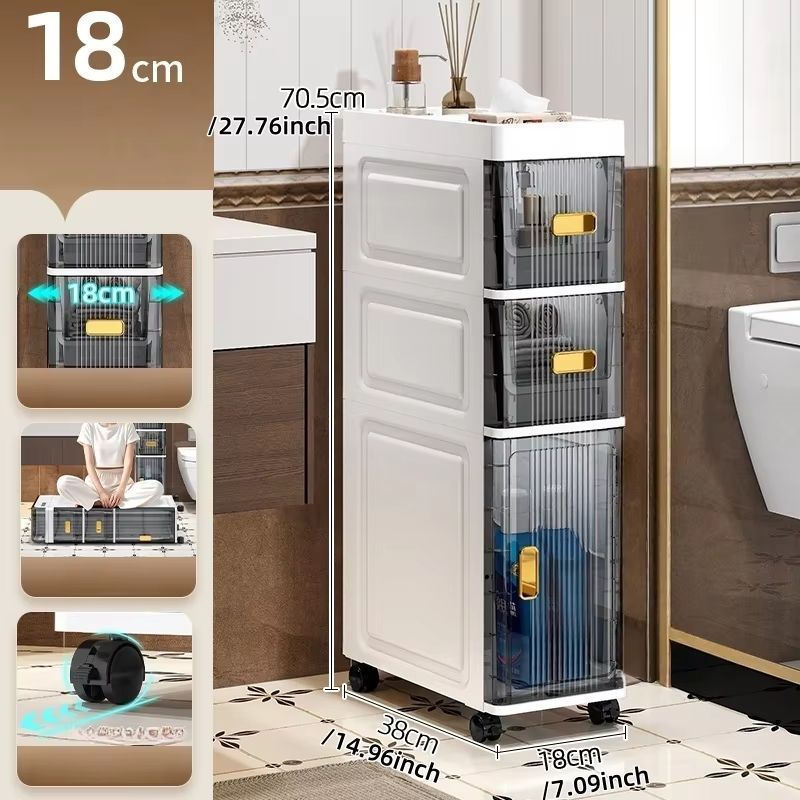 SlimSpace 18 Cm Narrow MultiTier Storage Cabinet For Small Spaces 7