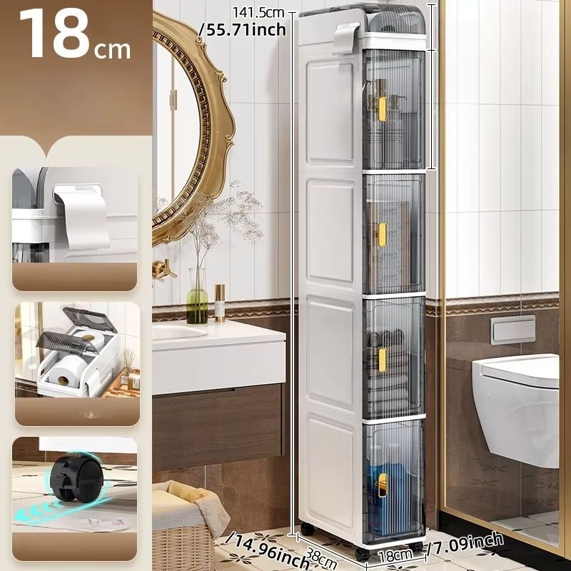 SlimSpace 18 Cm Narrow MultiTier Storage Cabinet For Small Spaces 23