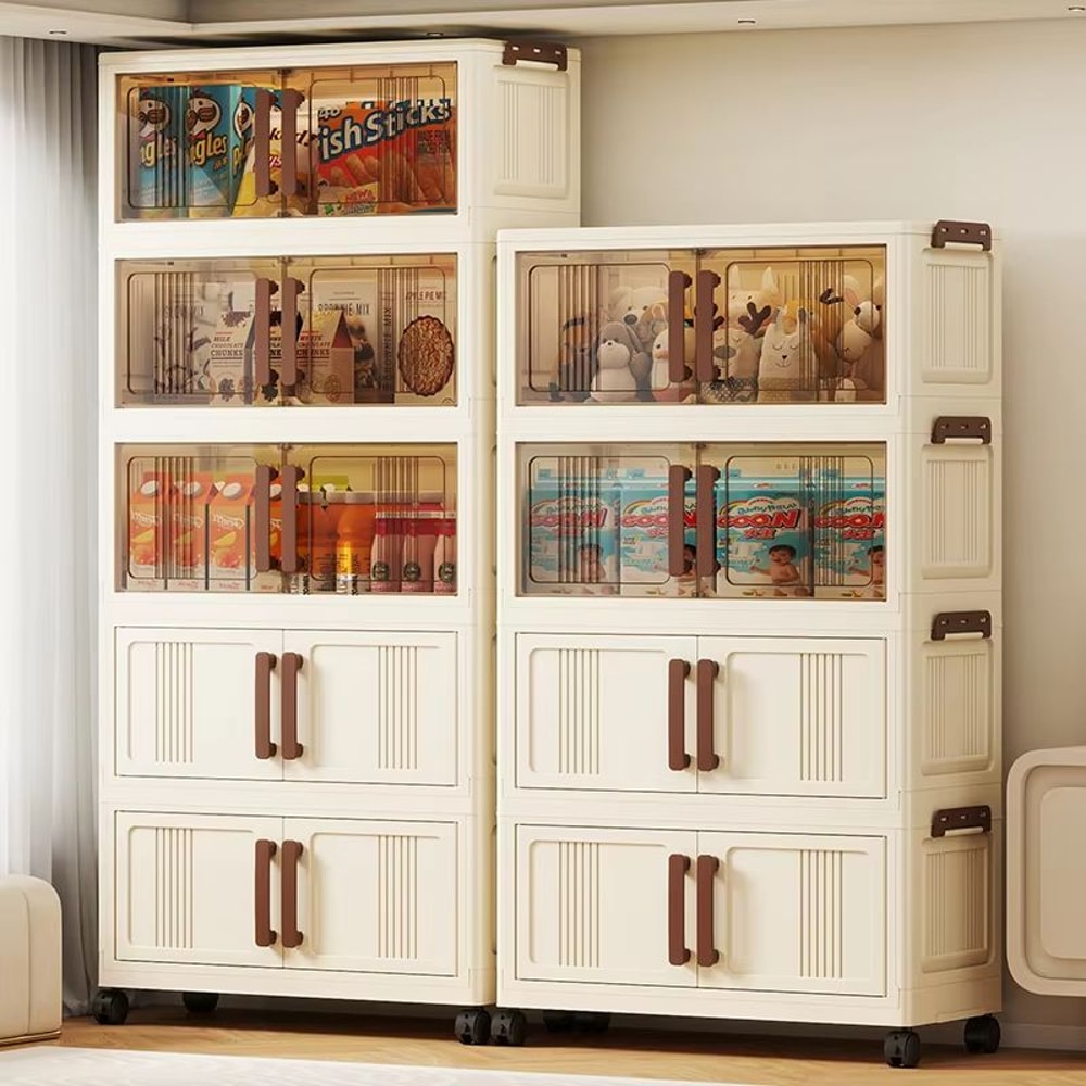 Clear Foldable 2 Door See Through Storage Cabinet Organizer 2756in 0