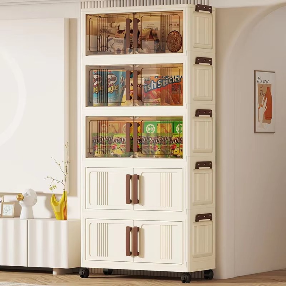 Clear Foldable 2 Door See Through Storage Cabinet Organizer 2756in 1