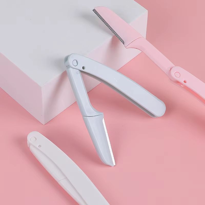 Karsyngirl 3pcs Fold Eyebrow Trimmer Scissors Hair Remover Eyebrow Comb Razor Clip Makeup Tools For