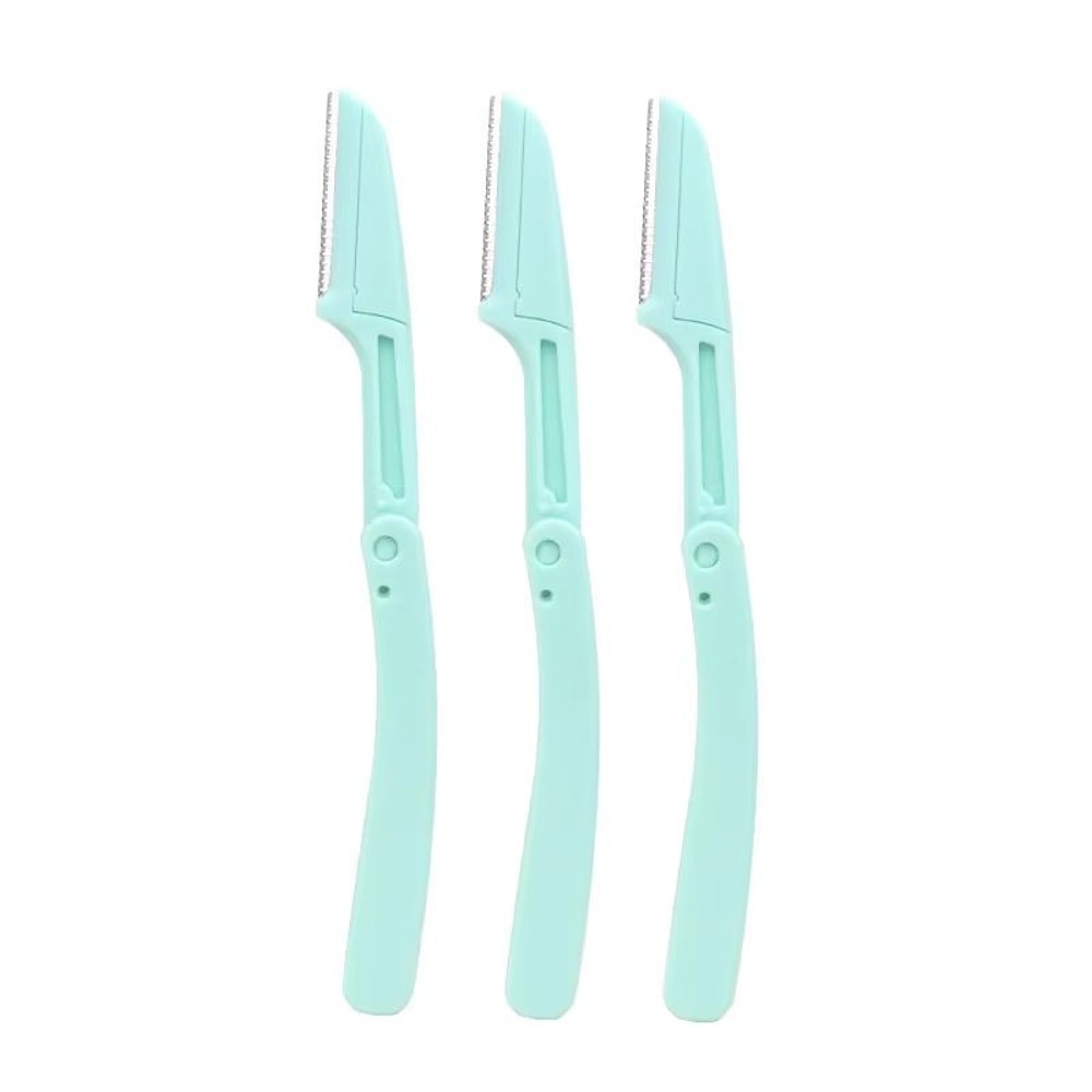Karsyngirl 3pcs Fold Eyebrow Trimmer Scissors Hair Remover Eyebrow Comb Razor Clip Makeup Tools For
