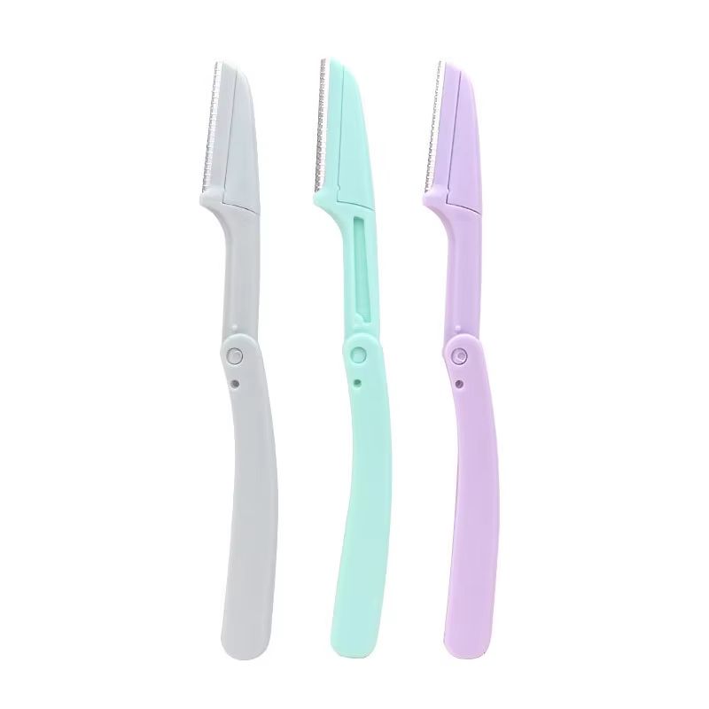 Karsyngirl 3pcs Fold Eyebrow Trimmer Scissors Hair Remover Eyebrow Comb Razor Clip Makeup Tools For