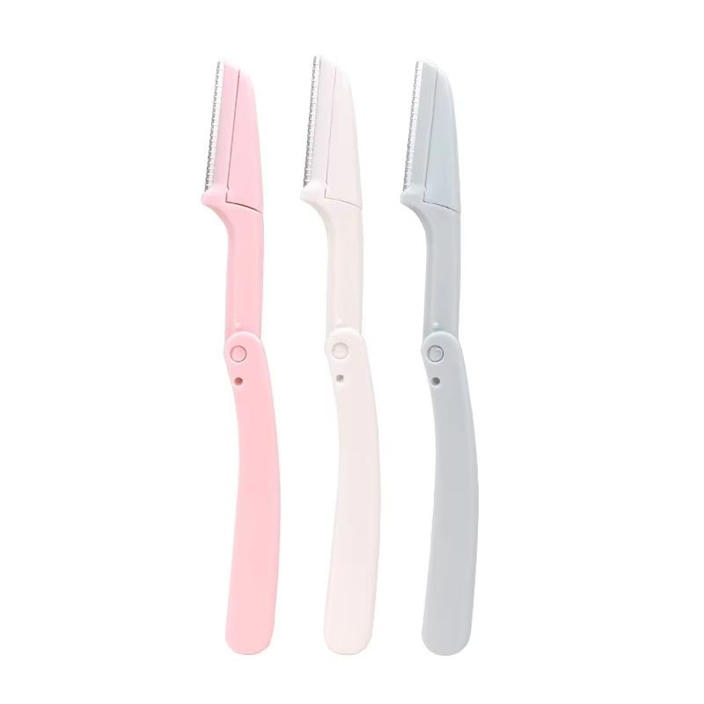 Karsyngirl 3pcs Fold Eyebrow Trimmer Scissors Hair Remover Eyebrow Comb Razor Clip Makeup Tools For