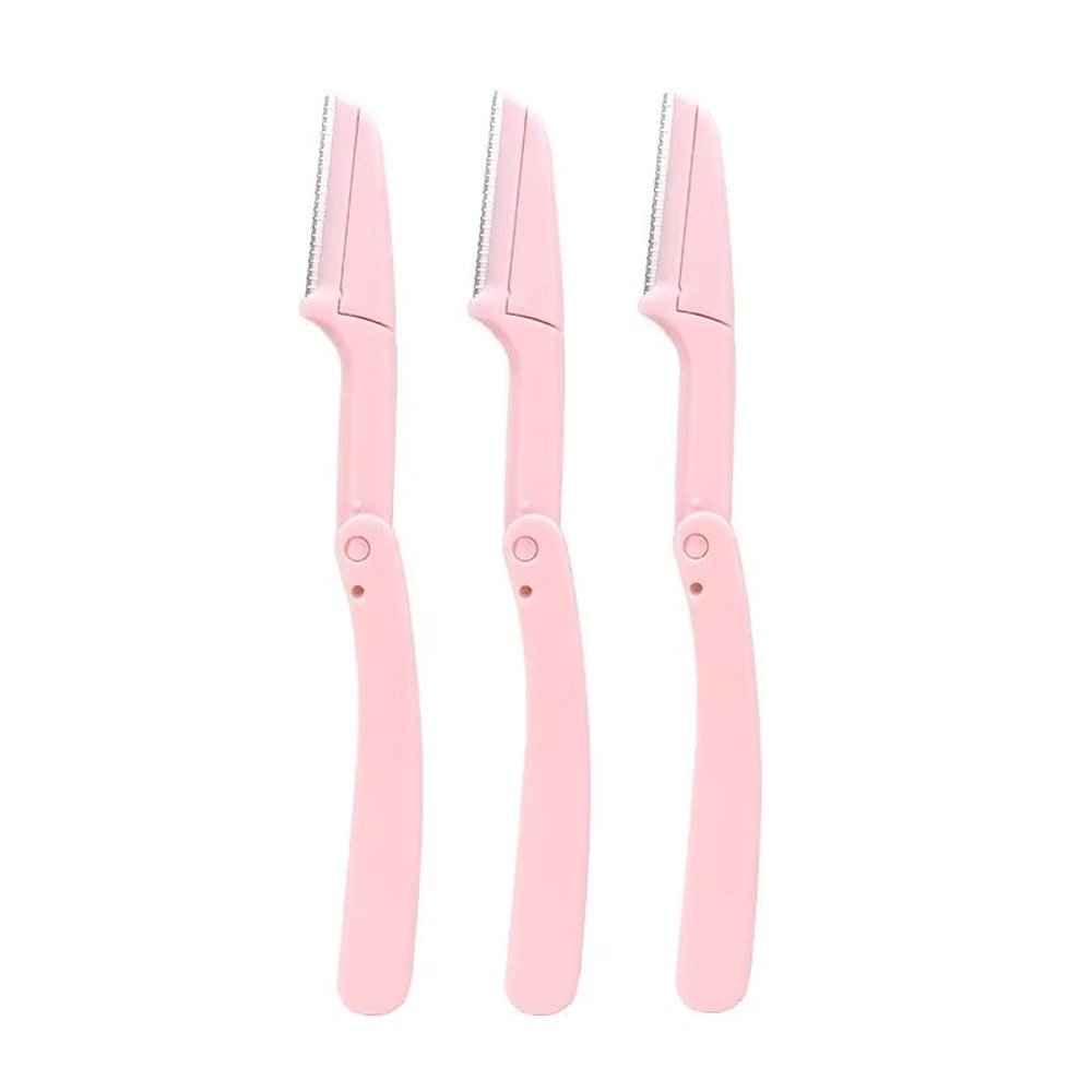 Karsyngirl 3pcs Fold Eyebrow Trimmer Scissors Hair Remover Eyebrow Comb Razor Clip Makeup Tools For