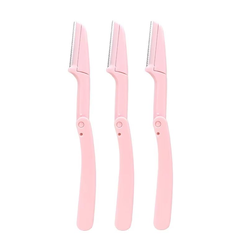 Karsyngirl 3pcs Fold Eyebrow Trimmer Scissors Hair Remover Eyebrow Comb Razor Clip Makeup Tools For