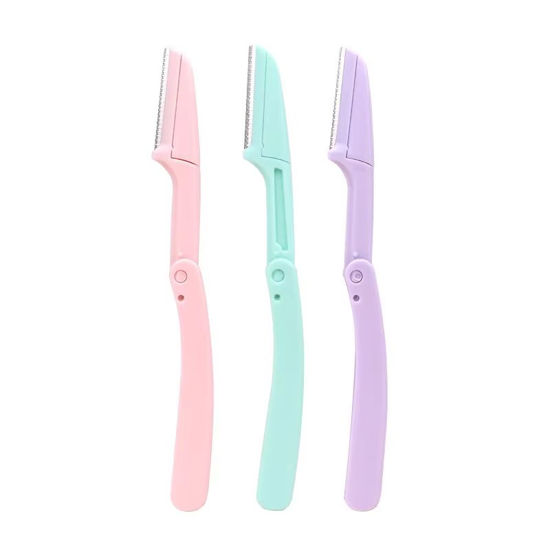 Karsyngirl 3pcs Fold Eyebrow Trimmer Scissors Hair Remover Eyebrow Comb Razor Clip Makeup Tools For