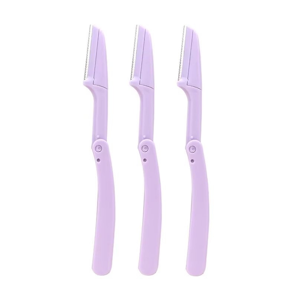Karsyngirl 3pcs Fold Eyebrow Trimmer Scissors Hair Remover Eyebrow Comb Razor Clip Makeup Tools For 20