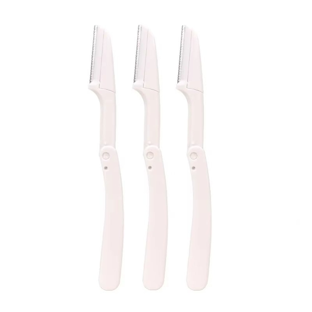 Karsyngirl 3pcs Fold Eyebrow Trimmer Scissors Hair Remover Eyebrow Comb Razor Clip Makeup Tools For 21