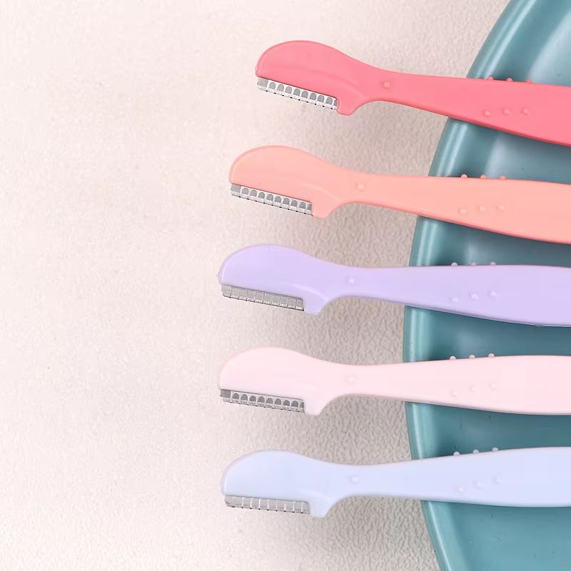 Karsyngirl Straight Handle Round Head Eyebrow Trimmer Set Gentle AntiScratch Razor For Brows And F 2