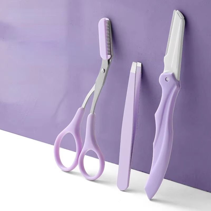 Karsyngirl 23Pcs Stainless Steel Eyebrow Trimmer Set Folding Eyebrow Clipper Comb And Tweezers For 1