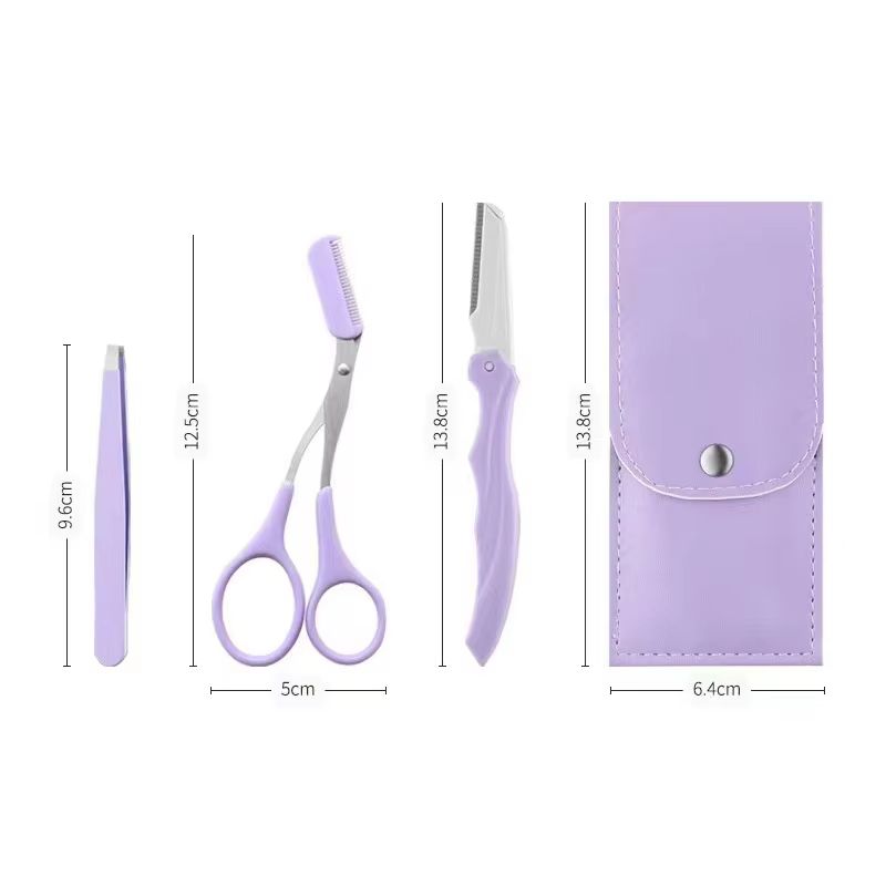 Karsyngirl 23Pcs Stainless Steel Eyebrow Trimmer Set Folding Eyebrow Clipper Comb And Tweezers For 4
