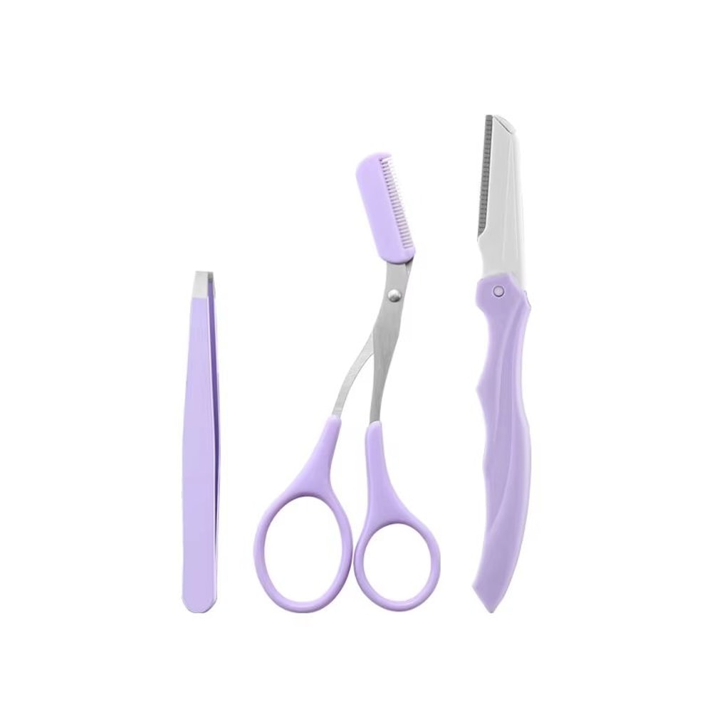 Karsyngirl 23Pcs Stainless Steel Eyebrow Trimmer Set Folding Eyebrow Clipper Comb And Tweezers For 6