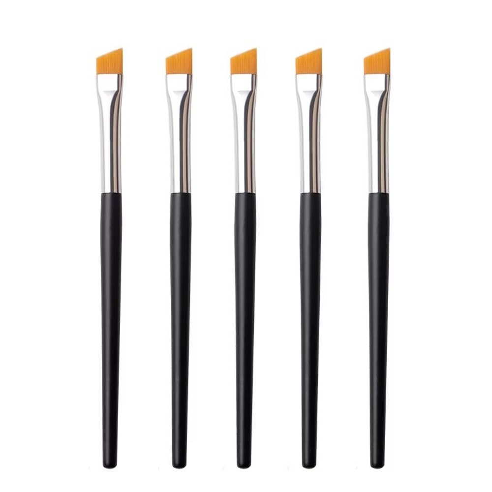 Karsyngirl 5 Pcs Eye Makeup Brush Set Flat Eyeliner Eyebrow And Detail Brushes For Professional Ey 5