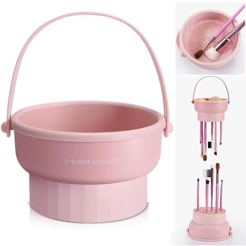 Makeup Brush Cleaning Bucket With Drying Rack And Storage Box 6