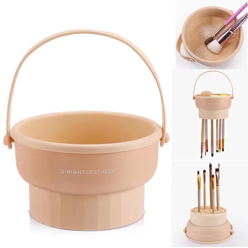 Makeup Brush Cleaning Bucket With Drying Rack And Storage Box 8