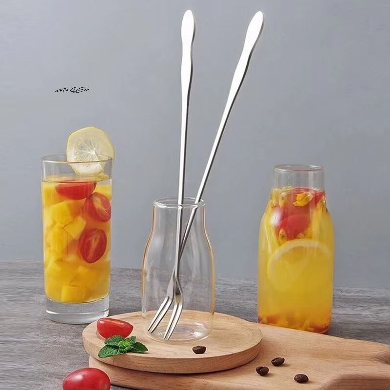 2 Pcs Stainless Steel Long Handle Pickle Fork And Spoon Set Jar Grabber For Preserves And Canning 2