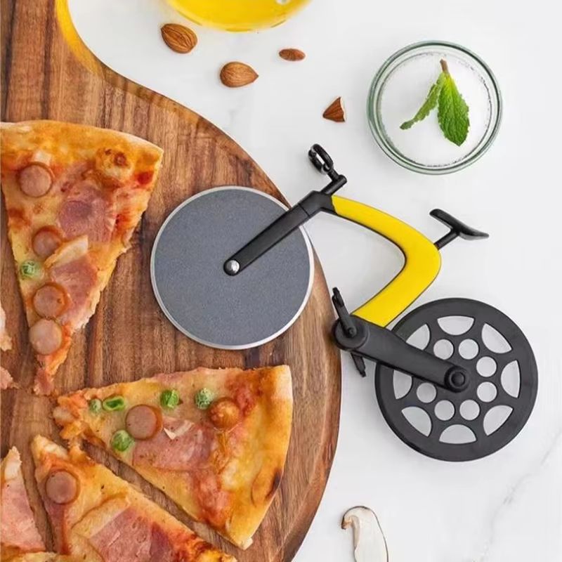 Bicycle Shape Stainless Steel Pizza Cutter Wheel Novelty Bike Roller Pizza Chopper 2