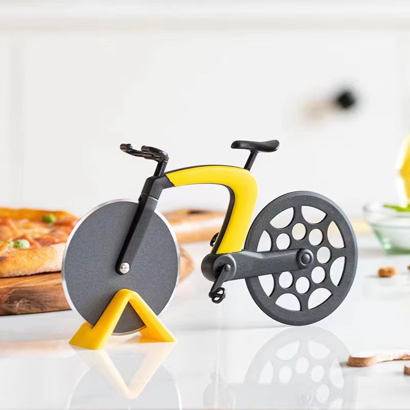Bicycle Shape Stainless Steel Pizza Cutter Wheel Novelty Bike Roller Pizza Chopper 3