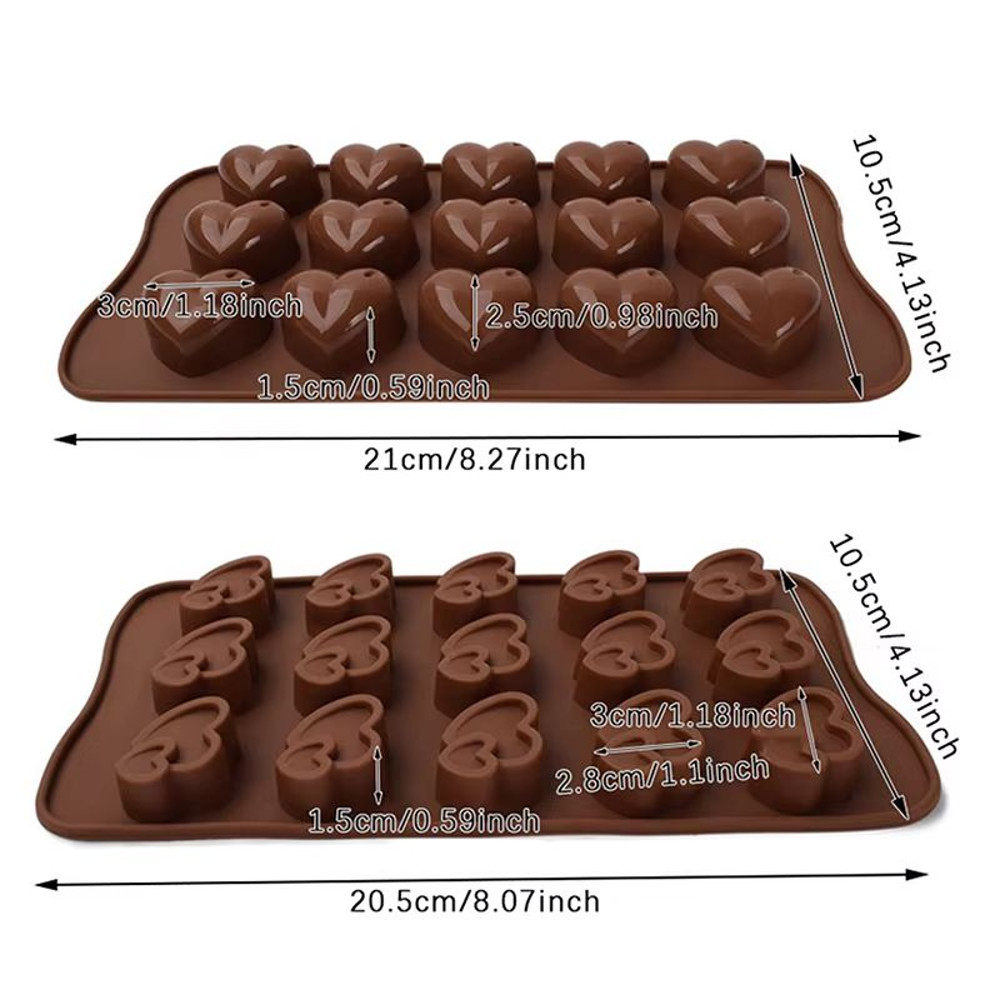 Silicone Diamond Heart Baking Mold 1510 Cavity Mold For Chocolate Cakes Cookies Ice Cubes Desserts 5