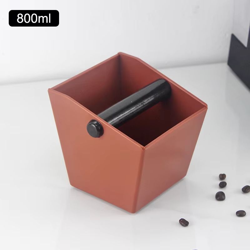 Stainless Steel Shock Absorbent Espresso Coffee Knock Box Dump Bin With Removable Knock Bar And Non 9