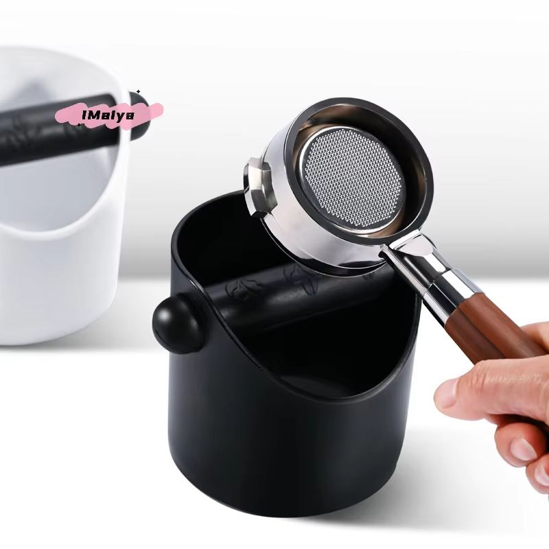 Stainless Steel Shock Absorbent Espresso Coffee Knock Box Dump Bin With Removable Knock Bar And Non 4