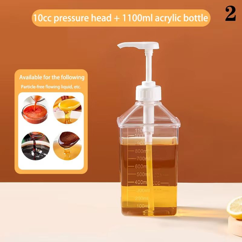10152030CC Liquid Dispenser With Scale Coffee Syrup Drip Bottle With Hydraulic Pump Nozzle For Kit 11