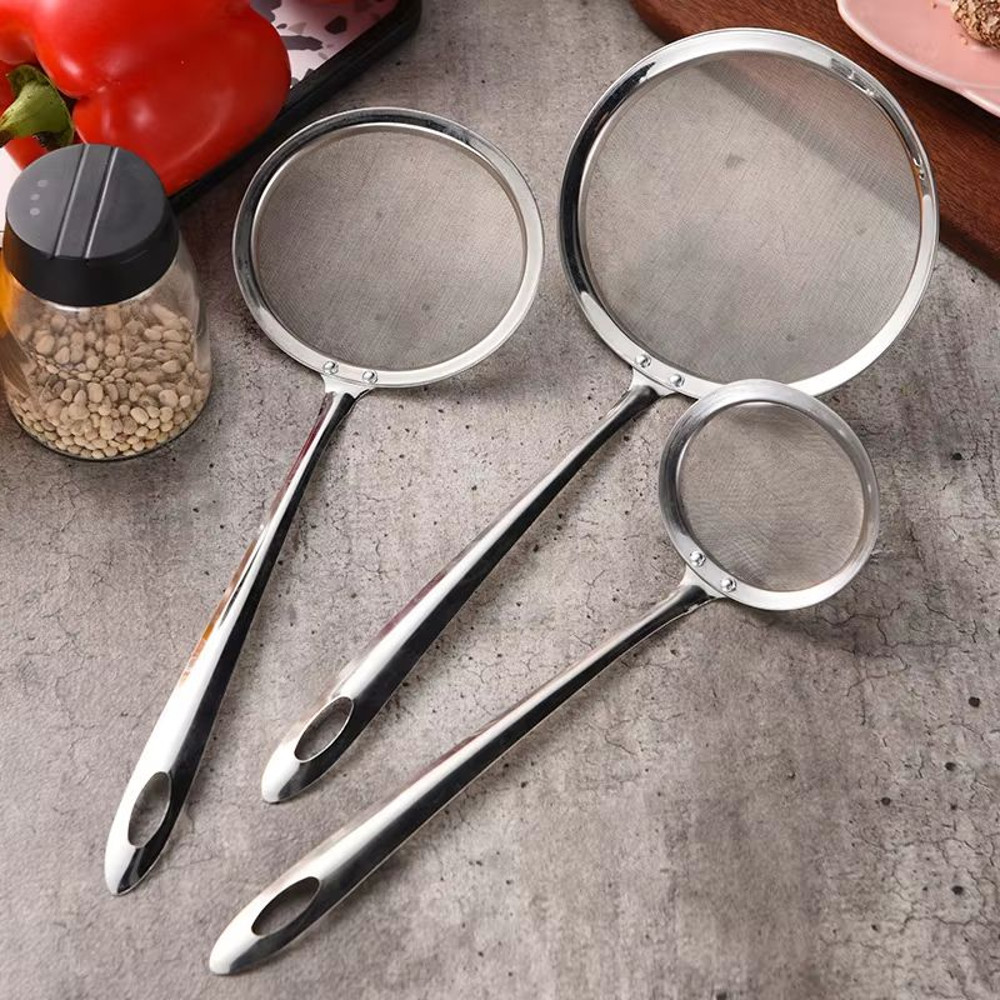 Stainless Steel Fine Mesh Skimmer Spoon Fat Grease And Foam Strainer For Soups And Cooking 1