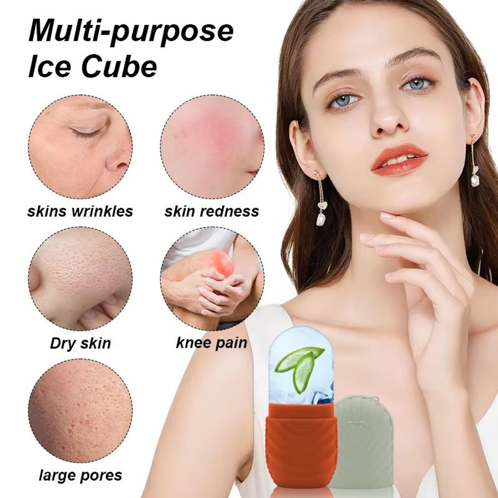 Silicone Facial Ice Mold Applicator Reusable Ice Cube Roller For Skin Care And Facial Massage 3